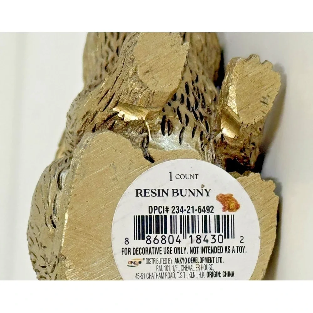 Gold Bunny Rabbit Figurines Set of 8 Mini Decorative Easter Farmhouse